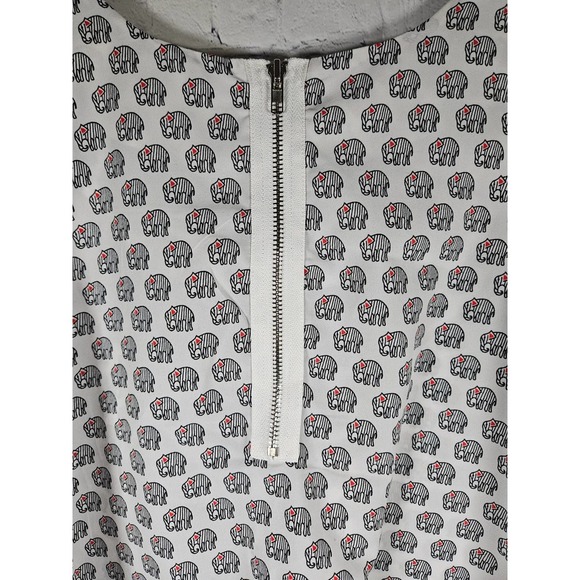 L.A Soul Womens Tank Blouse Elephants Back Zip White Black Red Large - Picture 5 of 6